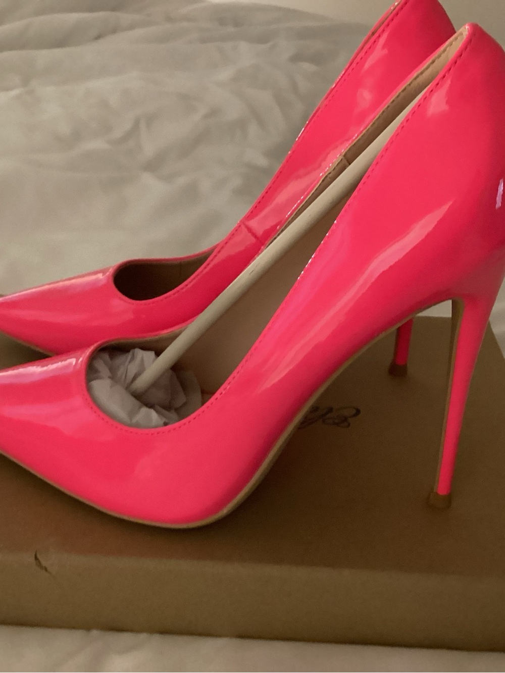 Neon Pink Patent Pointed-Toe Stiletto Pumps